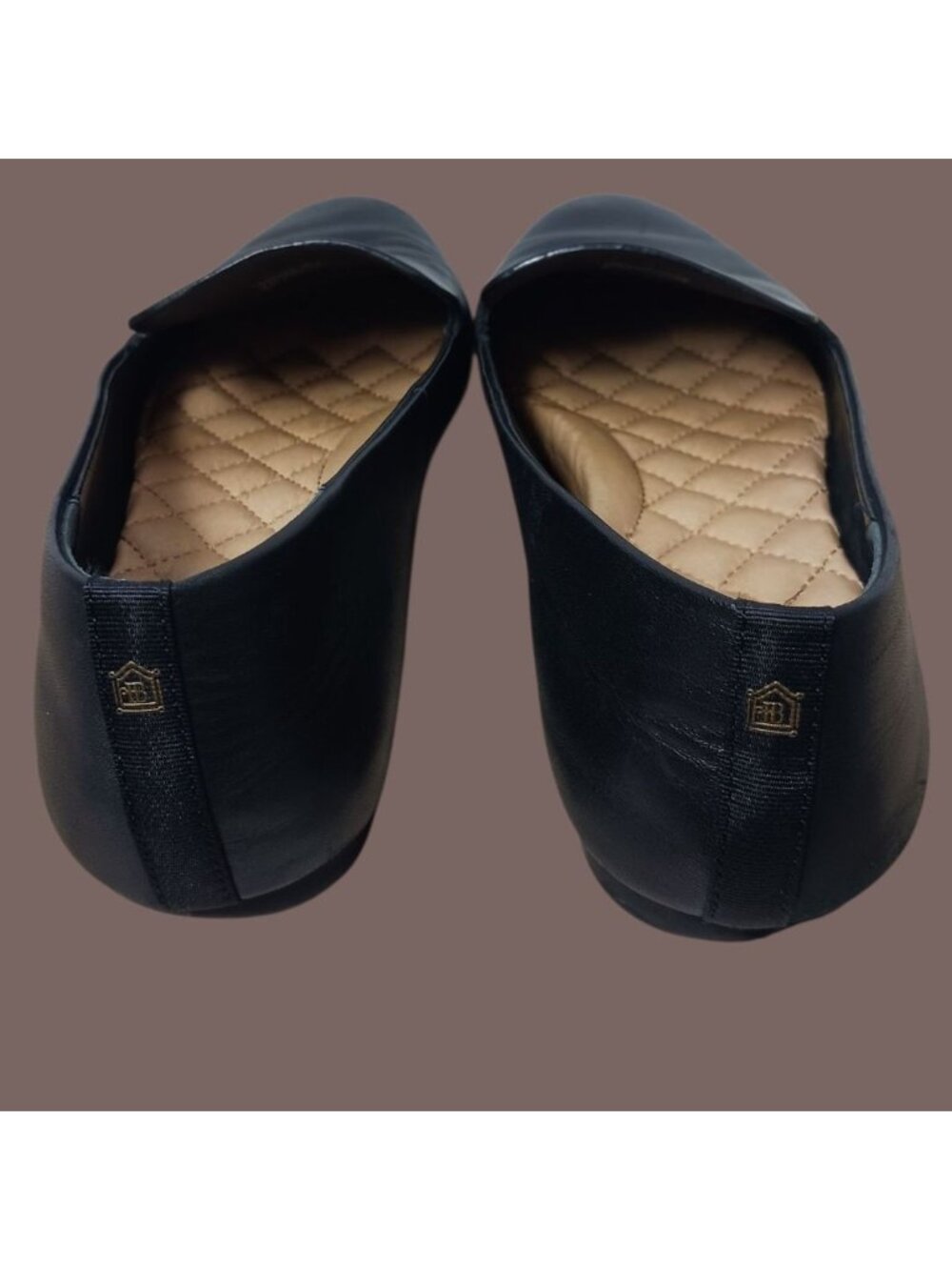 Birdies Black Leather Quilted Insole Slip On Loafers Womens Size 8 - Picture 4 of 11